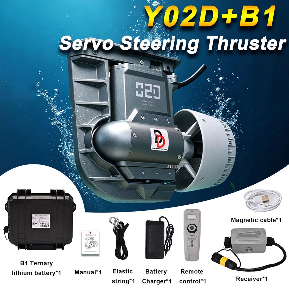 Y02-D Servo Steering Thruster 35° Turn 11.5kgf Thrust for SUP/Kayak