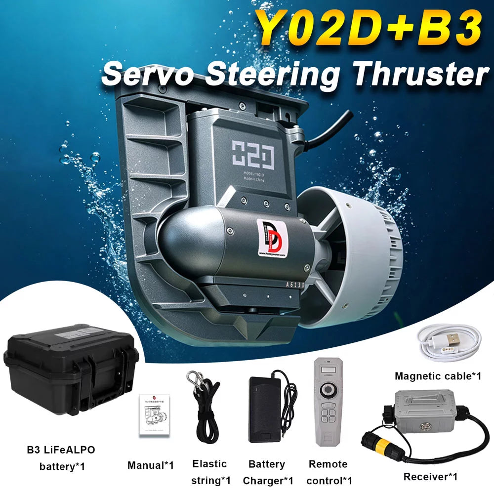 Y02-D Servo Steering Thruster 35° Turn 11.5kgf Thrust for SUP/Kayak