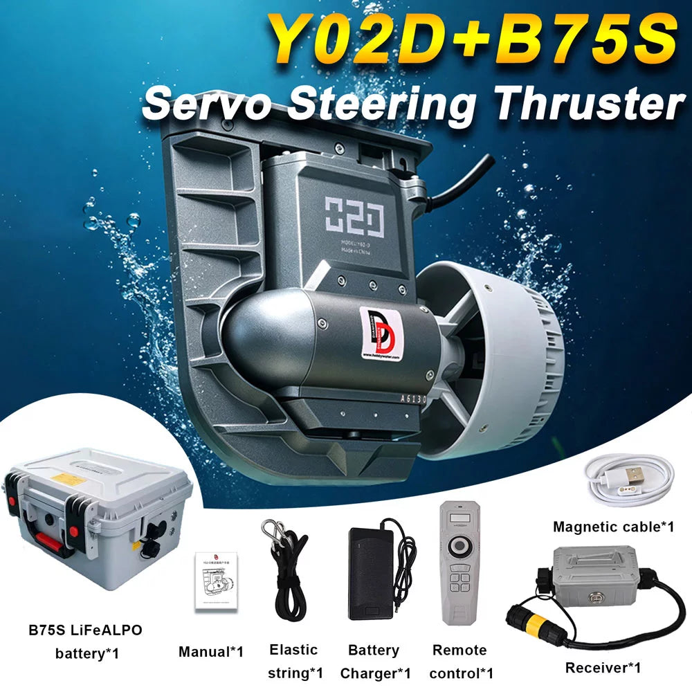 Y02-D Servo Steering Thruster 35° Turn 11.5kgf Thrust for SUP/Kayak