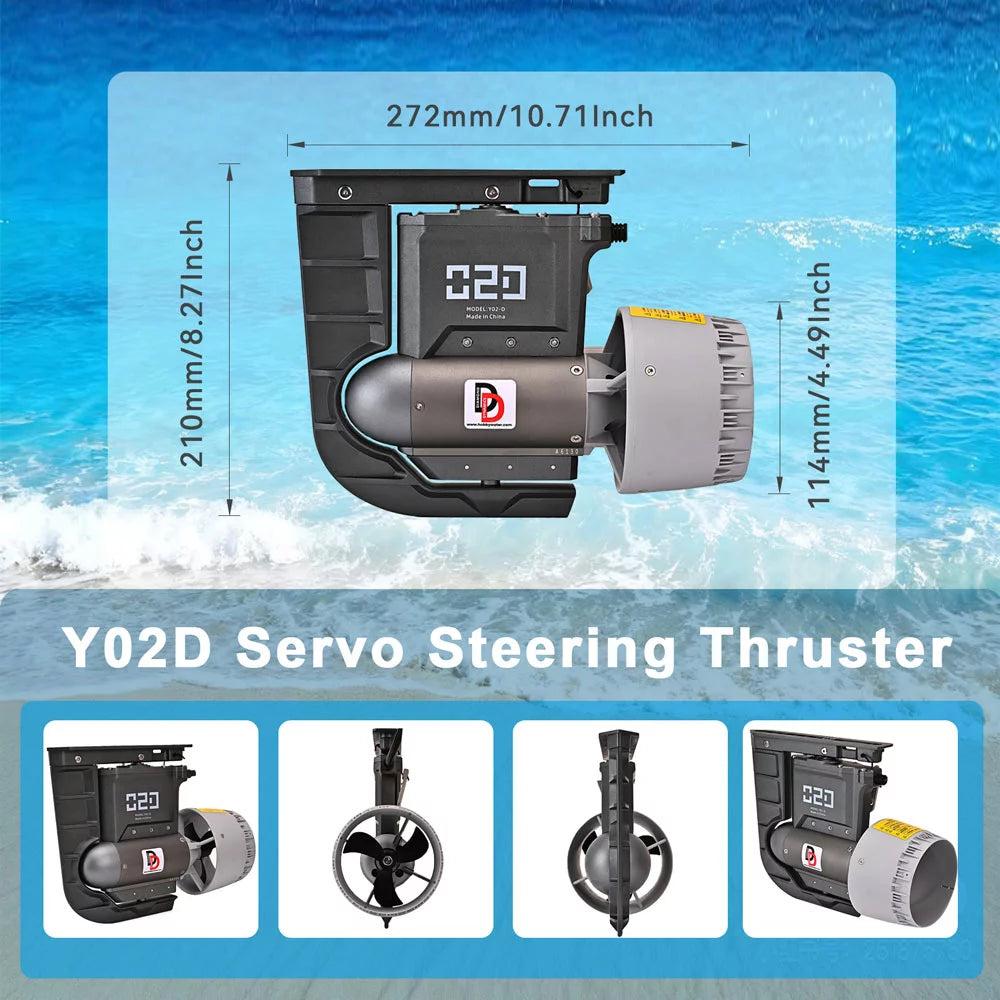 Y02-D Servo Steering Thruster 35° Turn 11.5kgf Thrust for SUP/Kayak