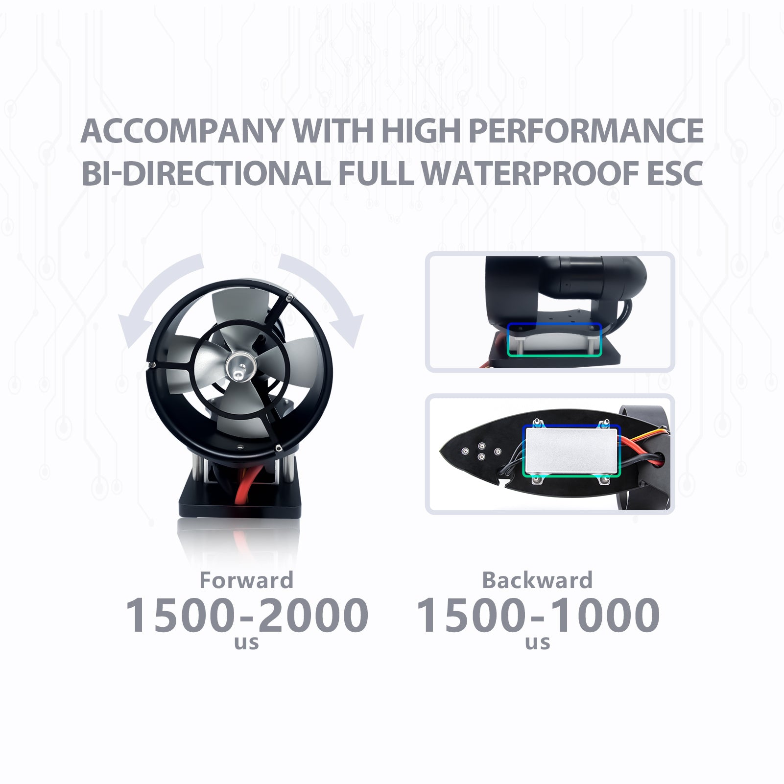 TDS10 Pro 25V 900W Fully Sealed All-metal Underwater Thruster for Boats ROV AUV